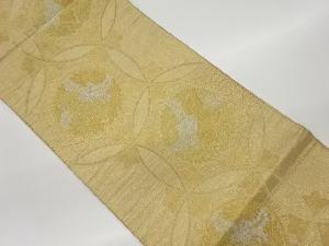 リサイクル　変わり七宝に菊・桐模様織出し袋帯